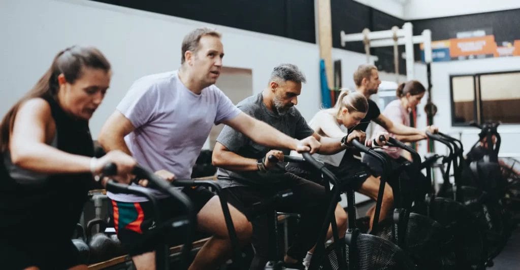 Members working out